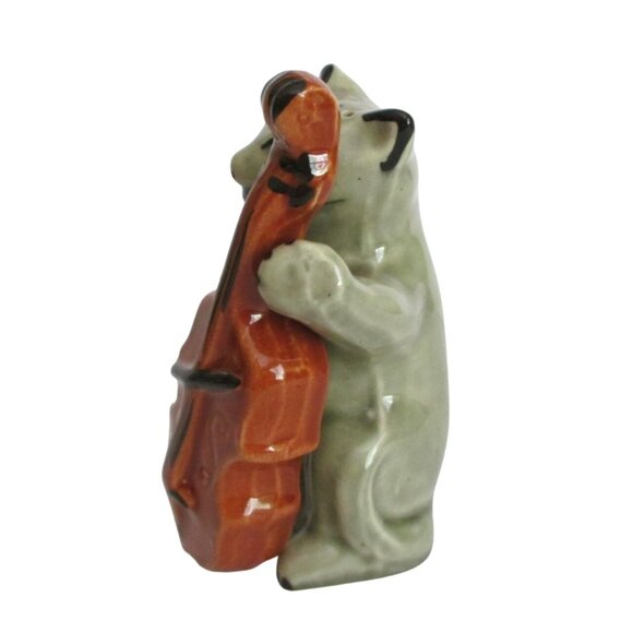 Vintage Cat and Fiddle Figural Salt Pepper Shakers - Nursery Rhyme Collectible - Picture 3 of 7
